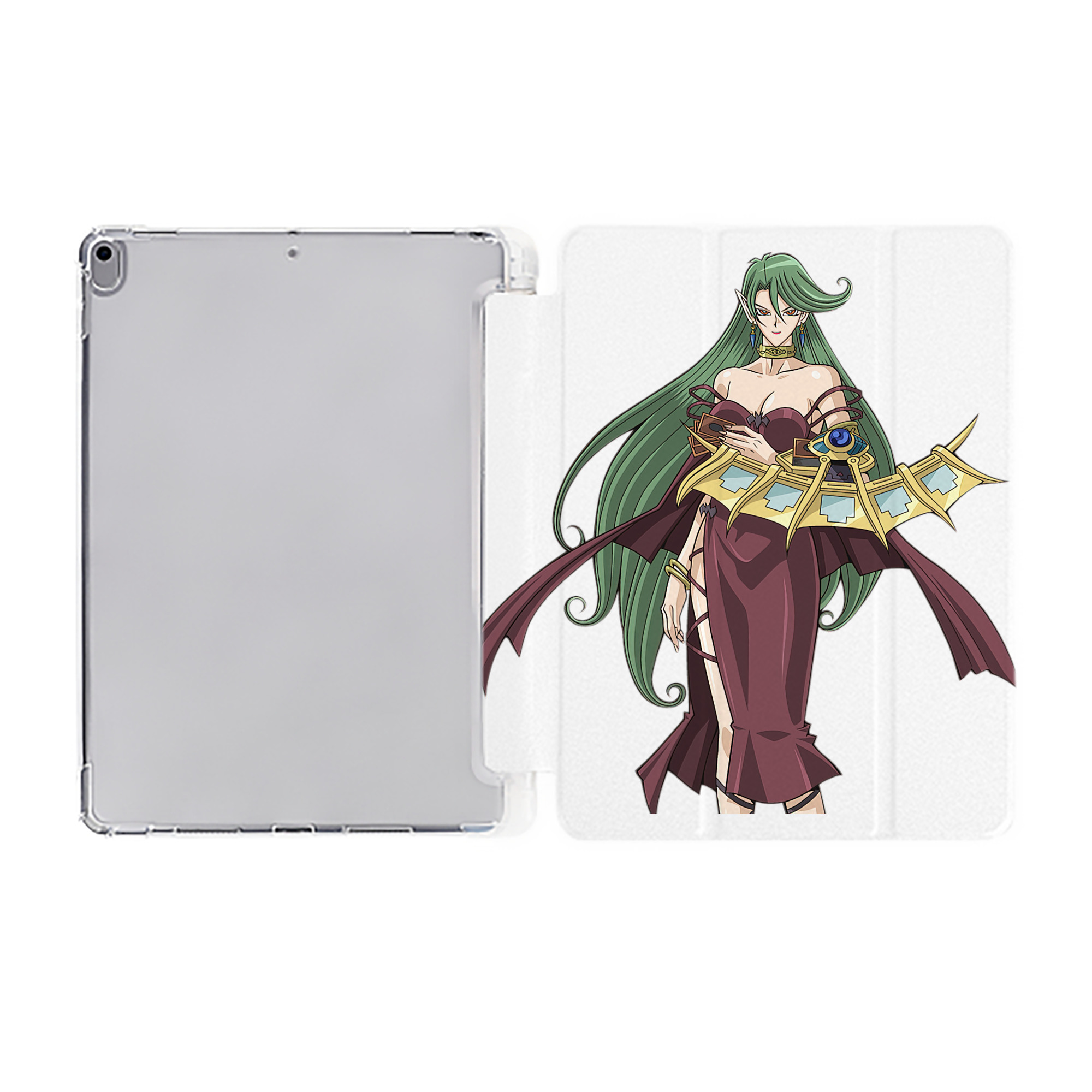 （画像用） 遊☆戯☆王 Yu-Gi-Oh! IPad ケース ペン収納付き 三つ折りスタンド PUレザー×シリコン 対応機種9.5/10.5/10.9インチ
